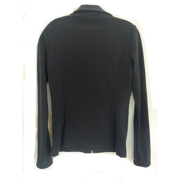 PRADA Fitted Full Zip Black Track Women Jacket Silver Hardware Sz L - Picture 11 of 12